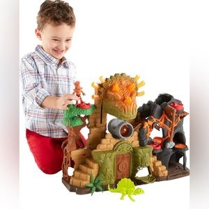 🌟 Fisher-Price Imaginext Dino Fortress🌟 with lava Boulder!